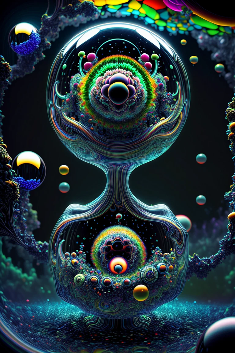 An amazing image of light emerging from colors in a psychedelic dream, shimmering glass morphing out of colors, bright neon and fluorescent colors,very bright, vibrant colors, perfectly formed and symmetrical reflective bubbles and spheres, attention to detail with these beautiful bubbles and spheres, Extreme  Hallucinations in a gorgeous piece of  psychedelic digital artwork, Stunning, pixel art, tripped out colors, 4d mandelbulb psychedelics, glass like psychedelic landscape, intricate rainbow environment, psychedelic underwater brightness and glow with neon colors, glowing colors twist inside of translucent glass spheres and bubbles with light and color reflecting off of both in bright fluorescent colors, psychedelic trip, fluorescent and neon aesthetic, psychedelic vibrant colors, bright psychedelic paint splattered backgrounds,swirling spirals and vortex, bright vibrant colors popping out from 3d glass spheres, Rotational Symmetry, Pixel Assets, Portrait photography, Surrealism, Photorealistic, Hyperdetailed, Glass Morphism, Digital Art, Sparkle, Optical Illusion, Glowing Light, Reflective Light, Overexposure, Backlighting, Depth Of Field, Spheres and bubbles show perfect Symmetry, UHD, High Details, High Quality, Super Detailed, Full Focus, Awe inspiring, Shockingly unique wallpaper art, Breathtaking, Indescribably Beautiful, Heaven sent images, Best Quality, Award Winning, Masterpiecea psychedelic digital art,ultra-detailed vibrant fluorescent neon colors,intricate rainbow glass-like environment,shimmering glass bubbles morphing out of swirling colors,glowing light and reflection,4d mandelbulb psychedelic landscape,bright overexposed backlighting with depth of field,award winning masterpiece,pixel art,portrait photography,photorealistic,hyperdetailed,glass morphism,sparkle,optical illusion,rotational symmetry,best quality,8k,ultra-fine detailsA close up of beautiful bubbles floating on top of each other, LSD, DMT imagery. octane render, psychedelic droplets 