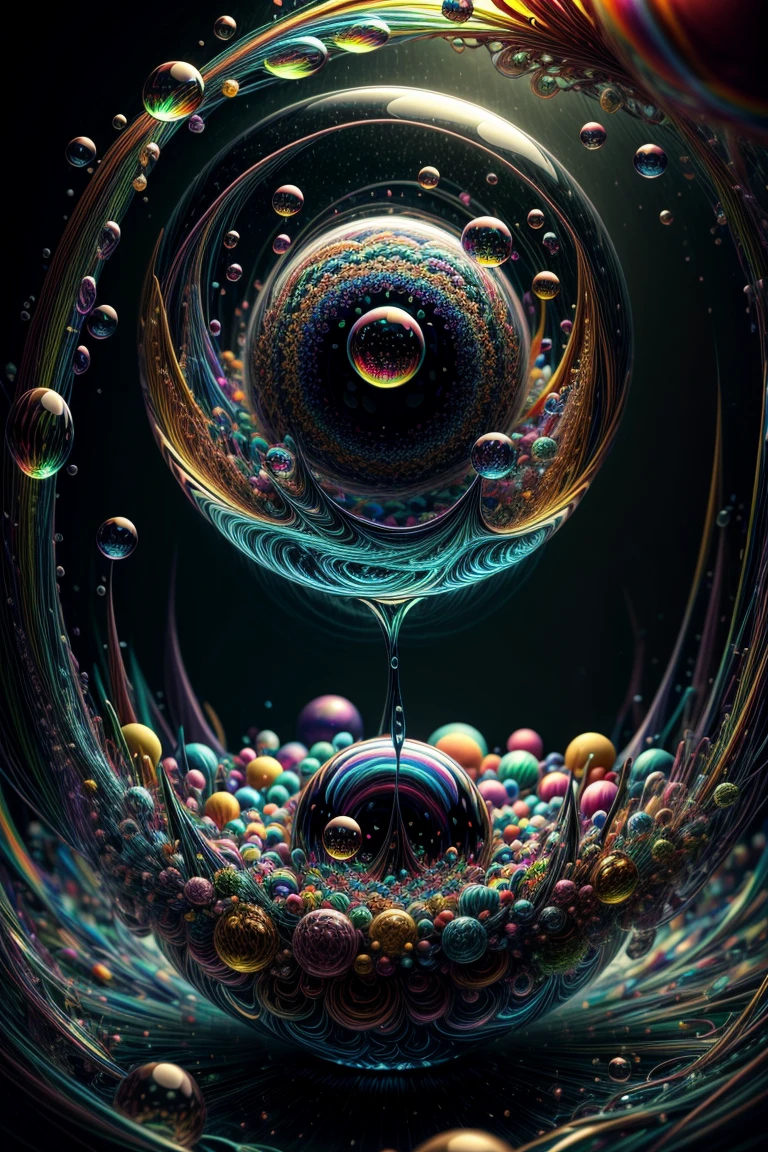 An amazing image of light emerging from colors in a psychedelic dream, shimmering glass morphing out of colors, bright neon and fluorescent colors,very bright, vibrant colors, perfectly formed and symmetrical reflective bubbles and spheres, attention to detail with these beautiful bubbles and spheres, Extreme  Hallucinations in a gorgeous piece of  psychedelic digital artwork, Stunning, pixel art, tripped out colors, 4d mandelbulb psychedelics, glass like psychedelic landscape, intricate rainbow environment, psychedelic underwater brightness and glow with neon colors, glowing colors twist inside of translucent glass spheres and bubbles with light and color reflecting off of both in bright fluorescent colors, psychedelic trip, fluorescent and neon aesthetic, psychedelic vibrant colors, bright psychedelic paint splattered backgrounds,swirling spirals and vortex, bright vibrant colors popping out from 3d glass spheres, Rotational Symmetry, Pixel Assets, Portrait photography, Surrealism, Photorealistic, Hyperdetailed, Glass Morphism, Digital Art, Sparkle, Optical Illusion, Glowing Light, Reflective Light, Overexposure, Backlighting, Depth Of Field, Spheres and bubbles show perfect Symmetry, UHD, High Details, High Quality, Super Detailed, Full Focus, Awe inspiring, Shockingly unique wallpaper art, Breathtaking, Indescribably Beautiful, Heaven sent images, Best Quality, Award Winning, Masterpiecea psychedelic digital art,ultra-detailed vibrant fluorescent neon colors,intricate rainbow glass-like environment,shimmering glass bubbles morphing out of swirling colors,glowing light and reflection,4d mandelbulb psychedelic landscape,bright overexposed backlighting with depth of field,award winning masterpiece,pixel art,portrait photography,photorealistic,hyperdetailed,glass morphism,sparkle,optical illusion,rotational symmetry,best quality,8k,ultra-fine detailsA close up of beautiful bubbles floating on top of each other, LSD, DMT imagery. octane render, psychedelic droplets 