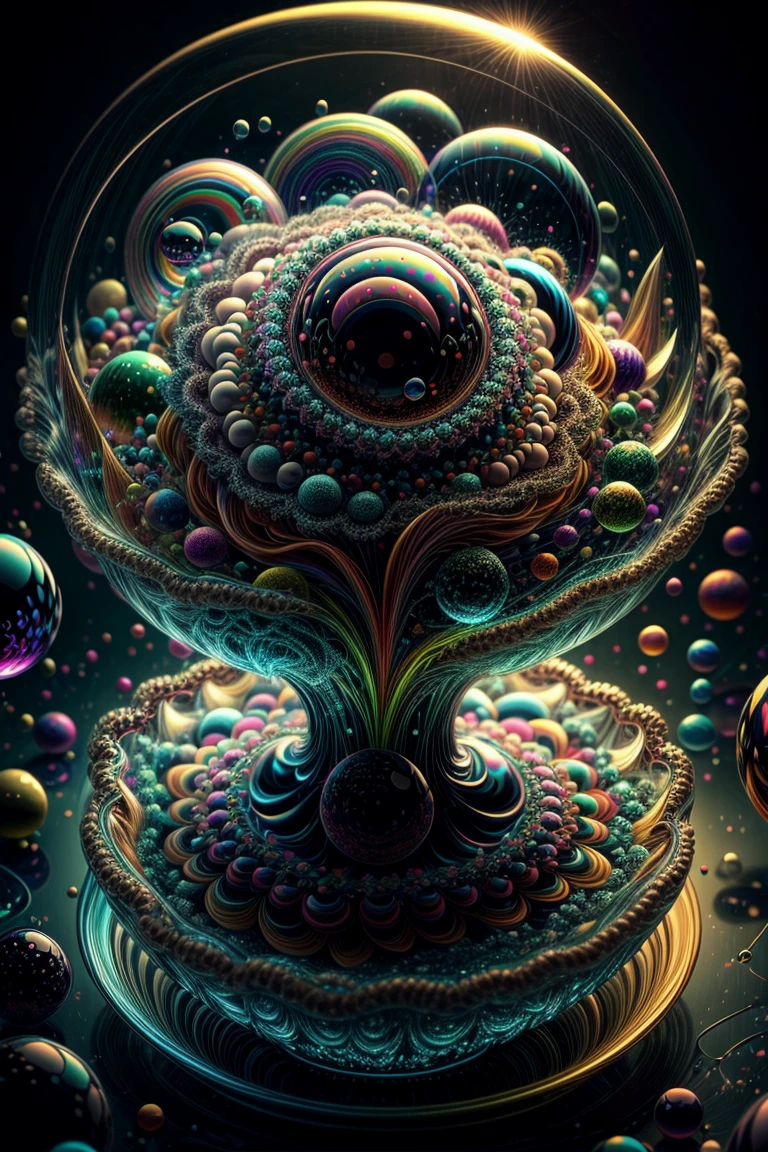 An amazing image of light emerging from colors in a psychedelic dream, shimmering glass morphing out of colors, bright neon and fluorescent colors,very bright, vibrant colors, perfectly formed and symmetrical reflective bubbles and spheres, attention to detail with these beautiful bubbles and spheres, Extreme  Hallucinations in a gorgeous piece of  psychedelic digital artwork, Stunning, pixel art, tripped out colors, 4d mandelbulb psychedelics, glass like psychedelic landscape, intricate rainbow environment, psychedelic underwater brightness and glow with neon colors, glowing colors twist inside of translucent glass spheres and bubbles with light and color reflecting off of both in bright fluorescent colors, psychedelic trip, fluorescent and neon aesthetic, psychedelic vibrant colors, bright psychedelic paint splattered backgrounds,swirling spirals and vortex, bright vibrant colors popping out from 3d glass spheres, Rotational Symmetry, Pixel Assets, Portrait photography, Surrealism, Photorealistic, Hyperdetailed, Glass Morphism, Digital Art, Sparkle, Optical Illusion, Glowing Light, Reflective Light, Overexposure, Backlighting, Depth Of Field, Spheres and bubbles show perfect Symmetry, UHD, High Details, High Quality, Super Detailed, Full Focus, Awe inspiring, Shockingly unique wallpaper art, Breathtaking, Indescribably Beautiful, Heaven sent images, Best Quality, Award Winning, Masterpiecea psychedelic digital art,ultra-detailed vibrant fluorescent neon colors,intricate rainbow glass-like environment,shimmering glass bubbles morphing out of swirling colors,glowing light and reflection,4d mandelbulb psychedelic landscape,bright overexposed backlighting with depth of field,award winning masterpiece,pixel art,portrait photography,photorealistic,hyperdetailed,glass morphism,sparkle,optical illusion,rotational symmetry,best quality,8k,ultra-fine detailsA close up of beautiful bubbles floating on top of each other, LSD, DMT imagery. octane render, psychedelic droplets 