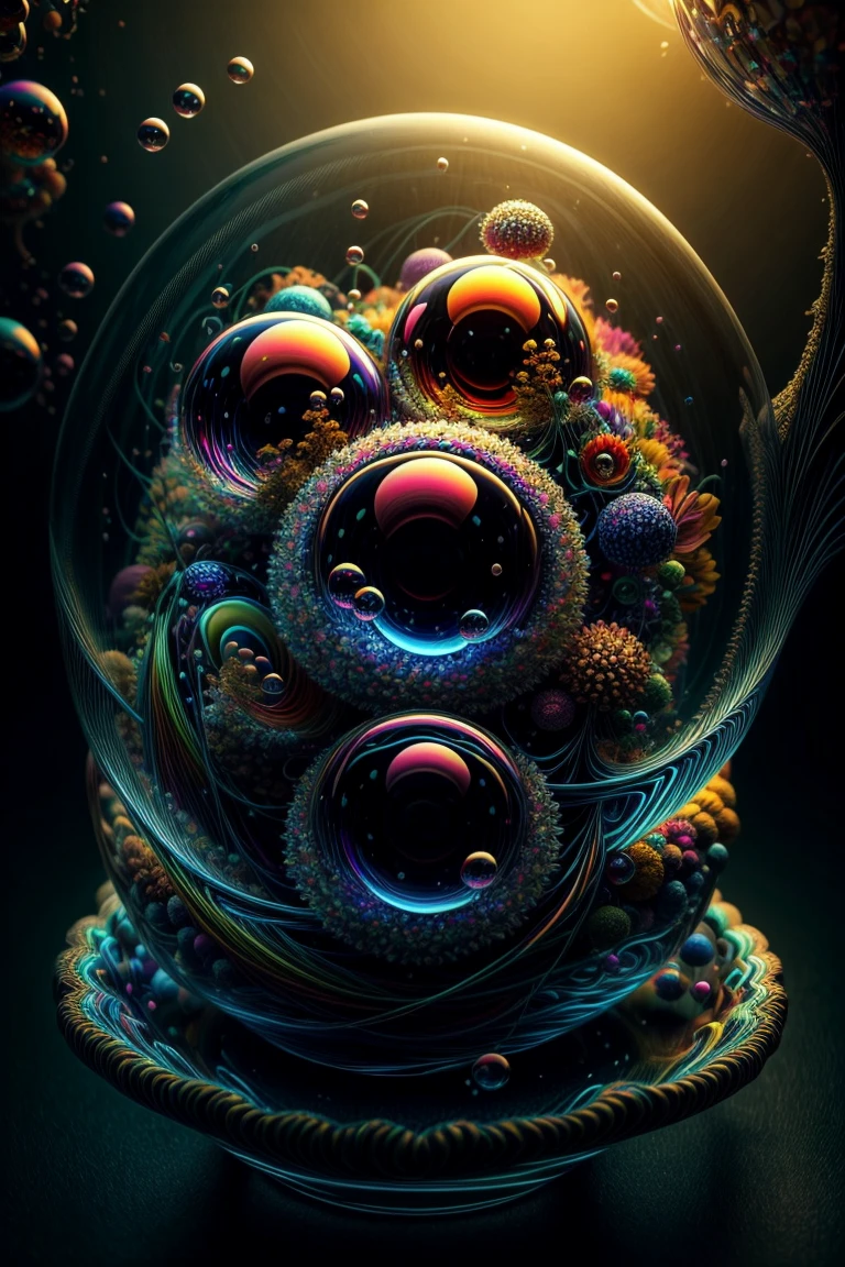 An amazing image of light emerging from colors in a psychedelic dream, shimmering glass morphing out of colors, bright neon and fluorescent colors,very bright, vibrant colors, perfectly formed and symmetrical reflective bubbles and spheres, attention to detail with these beautiful bubbles and spheres, Extreme  Hallucinations in a gorgeous piece of  psychedelic digital artwork, Stunning, pixel art, tripped out colors, 4d mandelbulb psychedelics, glass like psychedelic landscape, intricate rainbow environment, psychedelic underwater brightness and glow with neon colors, glowing colors twist inside of translucent glass spheres and bubbles with light and color reflecting off of both in bright fluorescent colors, psychedelic trip, fluorescent and neon aesthetic, psychedelic vibrant colors, bright psychedelic paint splattered backgrounds,swirling spirals and vortex, bright vibrant colors popping out from 3d glass spheres, Rotational Symmetry, Pixel Assets, Portrait photography, Surrealism, Photorealistic, Hyperdetailed, Glass Morphism, Digital Art, Sparkle, Optical Illusion, Glowing Light, Reflective Light, Overexposure, Backlighting, Depth Of Field, Spheres and bubbles show perfect Symmetry, UHD, High Details, High Quality, Super Detailed, Full Focus, Awe inspiring, Shockingly unique wallpaper art, Breathtaking, Indescribably Beautiful, Heaven sent images, Best Quality, Award Winning, Masterpiecea psychedelic digital art,ultra-detailed vibrant fluorescent neon colors,intricate rainbow glass-like environment,shimmering glass bubbles morphing out of swirling colors,glowing light and reflection,4d mandelbulb psychedelic landscape,bright overexposed backlighting with depth of field,award winning masterpiece,pixel art,portrait photography,photorealistic,hyperdetailed,glass morphism,sparkle,optical illusion,rotational symmetry,best quality,8k,ultra-fine detailsA close up of beautiful bubbles floating on top of each other, LSD, DMT imagery. octane render, psychedelic droplets 