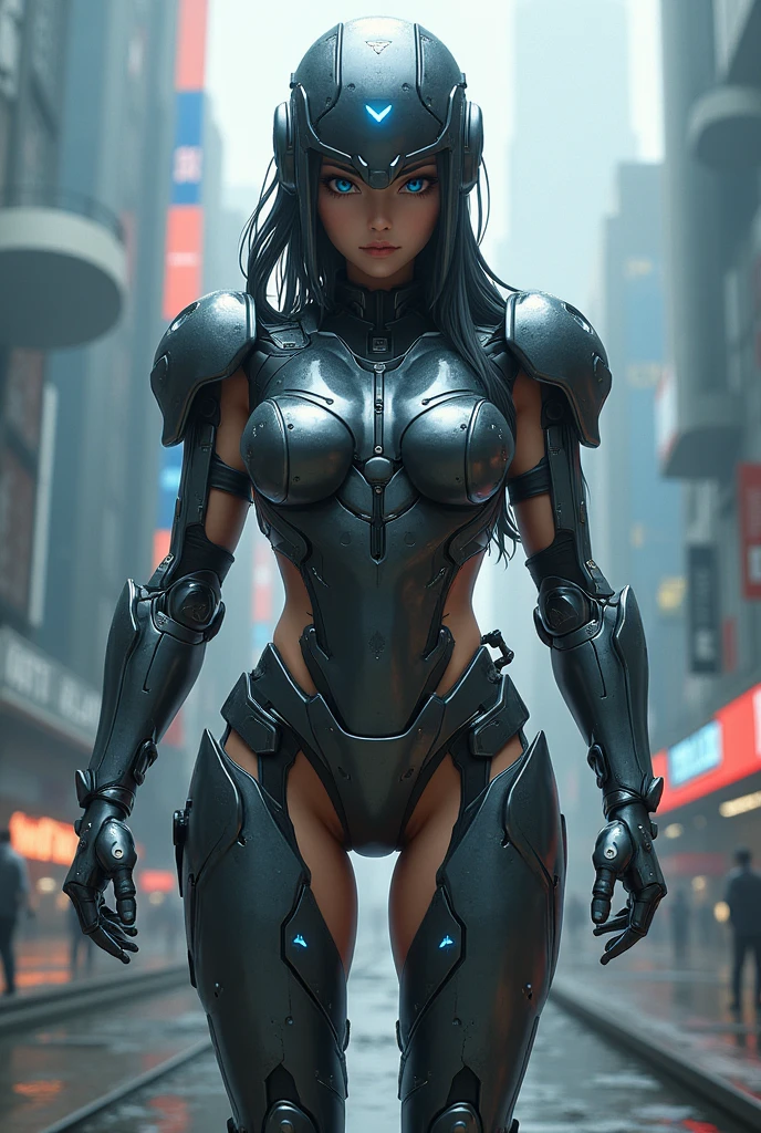 1 mature black woman, Body, Cyberpunk, mecha-armored, Mechanical, (masutepiece: 1.4), (8K, Realistic, Raw photo, Best Quality: 1.4), nipple areola shape clear, Black mature woman, large full breasts, Beautiful beautiful face, (Real Face: 1.4), Perfect , Beautiful dreadlocks, realistic black eyes, Beautiful detail eyes, (Real Skin: 1.3), Beautiful skin, Attractive, Ultra High Resolution, A hyper-realistic, city ruins, Post-apocalyptic world, Cinematic lighting,  Angry face, weapon in hand, futuristic fantasy, Legs open, Bottom_View, Battle Pose,real looking skin