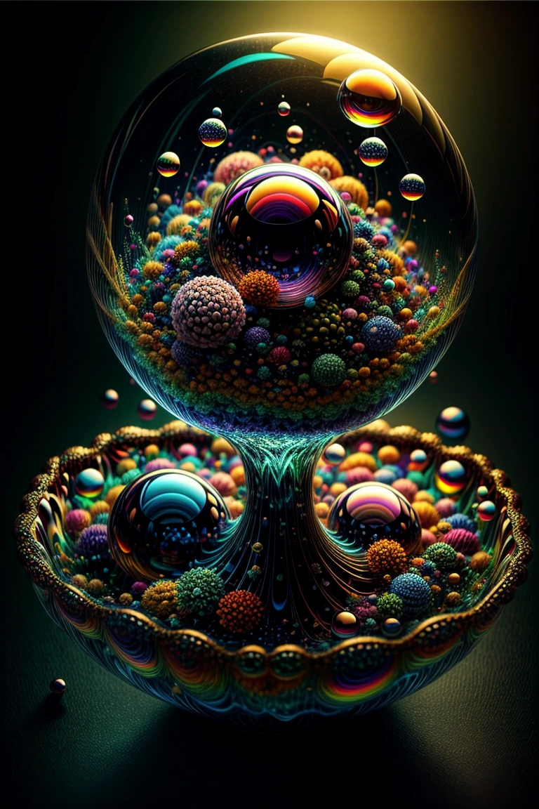 An amazing image of light emerging from colors in a psychedelic dream, shimmering glass morphing out of colors, bright neon and fluorescent colors,very bright, vibrant colors, perfectly formed and symmetrical reflective bubbles and spheres, attention to detail with these beautiful bubbles and spheres, Extreme  Hallucinations in a gorgeous piece of  psychedelic digital artwork, Stunning, pixel art, tripped out colors, 4d mandelbulb psychedelics, glass like psychedelic landscape, intricate rainbow environment, psychedelic underwater brightness and glow with neon colors, glowing colors twist inside of translucent glass spheres and bubbles with light and color reflecting off of both in bright fluorescent colors, psychedelic trip, fluorescent and neon aesthetic, psychedelic vibrant colors, bright psychedelic paint splattered backgrounds,swirling spirals and vortex, bright vibrant colors popping out from 3d glass spheres, Rotational Symmetry, Pixel Assets, Portrait photography, Surrealism, Photorealistic, Hyperdetailed, Glass Morphism, Digital Art, Sparkle, Optical Illusion, Glowing Light, Reflective Light, Overexposure, Backlighting, Depth Of Field, Spheres and bubbles show perfect Symmetry, UHD, High Details, High Quality, Super Detailed, Full Focus, Awe inspiring, Shockingly unique wallpaper art, Breathtaking, Indescribably Beautiful, Heaven sent images, Best Quality, Award Winning, Masterpiecea psychedelic digital art,ultra-detailed vibrant fluorescent neon colors,intricate rainbow glass-like environment,shimmering glass bubbles morphing out of swirling colors,glowing light and reflection,4d mandelbulb psychedelic landscape,bright overexposed backlighting with depth of field,award winning masterpiece,pixel art,portrait photography,photorealistic,hyperdetailed,glass morphism,sparkle,optical illusion,rotational symmetry,best quality,8k,ultra-fine detailsA close up of beautiful bubbles floating on top of each other, LSD, DMT imagery. octane render, psychedelic droplets 