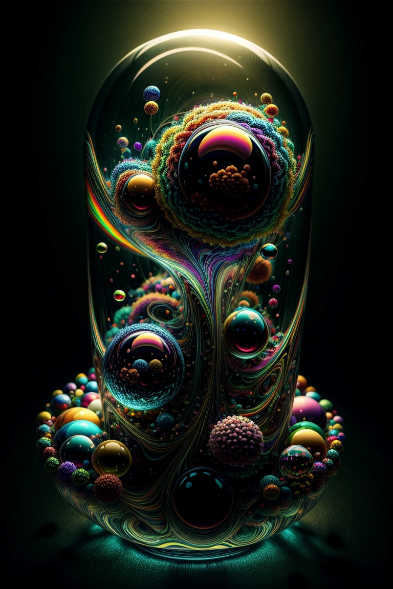 An amazing image of light emerging from colors in a psychedelic dream, shimmering glass morphing out of colors, bright neon and fluorescent colors,very bright, vibrant colors, perfectly formed and symmetrical reflective bubbles and spheres, attention to detail with these beautiful bubbles and spheres, Extreme  Hallucinations in a gorgeous piece of  psychedelic digital artwork, Stunning, pixel art, tripped out colors, 4d mandelbulb psychedelics, glass like psychedelic landscape, intricate rainbow environment, psychedelic underwater brightness and glow with neon colors, glowing colors twist inside of translucent glass spheres and bubbles with light and color reflecting off of both in bright fluorescent colors, psychedelic trip, fluorescent and neon aesthetic, psychedelic vibrant colors, bright psychedelic paint splattered backgrounds,swirling spirals and vortex, bright vibrant colors popping out from 3d glass spheres, Rotational Symmetry, Pixel Assets, Portrait photography, Surrealism, Photorealistic, Hyperdetailed, Glass Morphism, Digital Art, Sparkle, Optical Illusion, Glowing Light, Reflective Light, Overexposure, Backlighting, Depth Of Field, Spheres and bubbles show perfect Symmetry, UHD, High Details, High Quality, Super Detailed, Full Focus, Awe inspiring, Shockingly unique wallpaper art, Breathtaking, Indescribably Beautiful, Heaven sent images, Best Quality, Award Winning, Masterpiecea psychedelic digital art,ultra-detailed vibrant fluorescent neon colors,intricate rainbow glass-like environment,shimmering glass bubbles morphing out of swirling colors,glowing light and reflection,4d mandelbulb psychedelic landscape,bright overexposed backlighting with depth of field,award winning masterpiece,pixel art,portrait photography,photorealistic,hyperdetailed,glass morphism,sparkle,optical illusion,rotational symmetry,best quality,8k,ultra-fine detailsA close up of beautiful bubbles floating on top of each other, LSD, DMT imagery. octane render, psychedelic droplets 