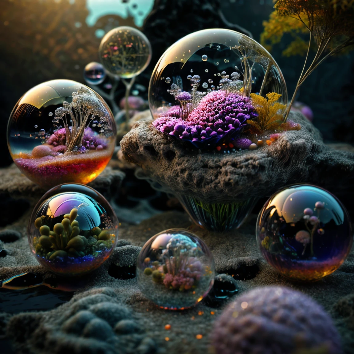  3dglass-like environment,shimmering glass bubbles morphing out of swirling colors, neon colors twisted through glass orbs and melting to drip into glass spheres, colored liquid fizzing to the ground, glowing light and reflecting,4d mandelbulb psychedelic landscape, depth of field,award winning masterpiece,pixel art, portrait,photography,photorealistic,hyperdetailed, glassmorphism,sparkle,God rays,optical illusion,rotational symmetry,reflective light,overexposure,backlighting,symmetrical reflective bubbles and spheres,extremely detailed bubbles and spheres,swirling spirals and vortex,bright vibrant colors popping out from 3d glass spheres,psychedelic underwater brightness glowing with neon colors,glowing colors twist creating holograms. Within a black abyss Intense bright, colorful, perfectly symmetrical glass globes criss crossed back and forth with different colors of laser lights contrasting the glowing light of fizzy liquid within the glass. Stark contrast between bright light colors and dark. photorealistic, cinematic photography, cinematic lighting, cinematic portrait, portrait photography, realistic, realism, ultra detailed, UHDR, full focus, highest quality, hyperrealistic,3D Rendering, 8K Octane, Cinematic, Cinematography, Digital Art, Photorealistic, Pixel Art, Pixel Assets, Depth Of Field, Best Quality, Award Winning, MasterpieceWithin a black abyss Intense bright, colorful, perfectly symmetrical glass globes criss crossed back and forth with different colors of laser lights covering the circumstances of the globes and contrasting the glowing light of acidzlime within the glass. Smaller spheres of glass in luminescent neon pink and neon green liquid fizzing and overflowing with acidic bubbles and emptying out into reflective glass orbs that melt and drip vibrant colorful symetrical patterns that cover the ground and merge together in a quilt of intricate and complex designs. High fantasy, magical effects, hypperrealistic, hyper detailed, very aesthetic.