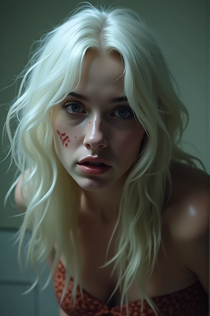 Masterpiece, best Quality, (ultra realistic portrait of WITCHL4D:1.55, zombie:1.55), (extremely detailed CG:1.2), (upper nude:1.2, white panty:1.15, white hair:1.2, detailed ultra long shaped nail:1.75, roll her eyes back:1.7, long tongue out:1.65), (detailed face:1.2, detailed eyes), Sharp Focus, (welcome hands and running to viewer:1.6, in Abandoned building:1.3), Cinematic poster, (ultra huge breasts:1.55, realistic nipples:1.15), (dark atmosphere:1.3),