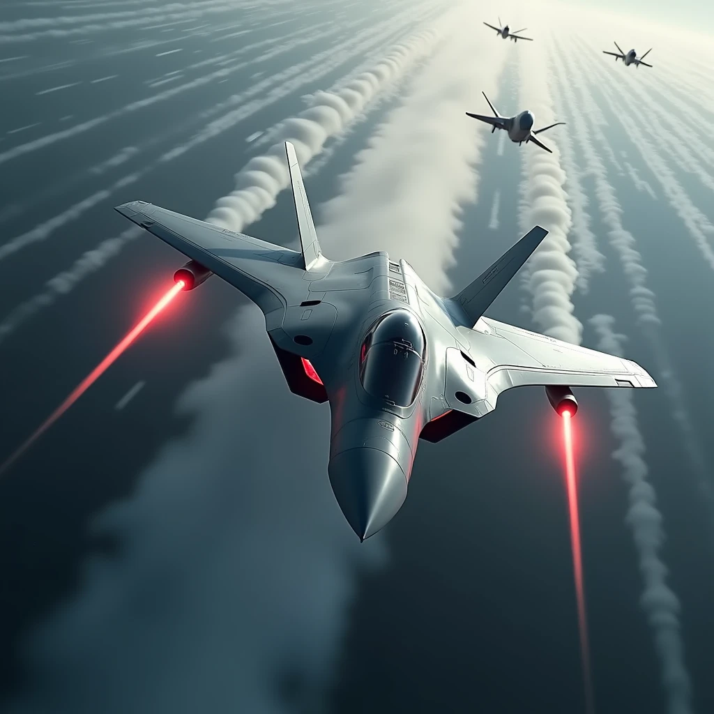 Realistic, theme is "rapid descent", latest stealth jet fighter dogfight, rapid descent into attack position, beautiful aircraft painted in grey stealth paint, fighter's machine guns spewing red fire, powerful scene, aircraft moving diagonally downwards, emphasising the sense of speed, a large transparent snake with its mouth wide open wraps around the fighter, the fighter flies as if it is passing through the tunnel made by the snake, the snake is the guardian deity of the fighter, emphasising the expression of the large snake, sophisticated design, advanced lighting technology, live-action photo 8K quality