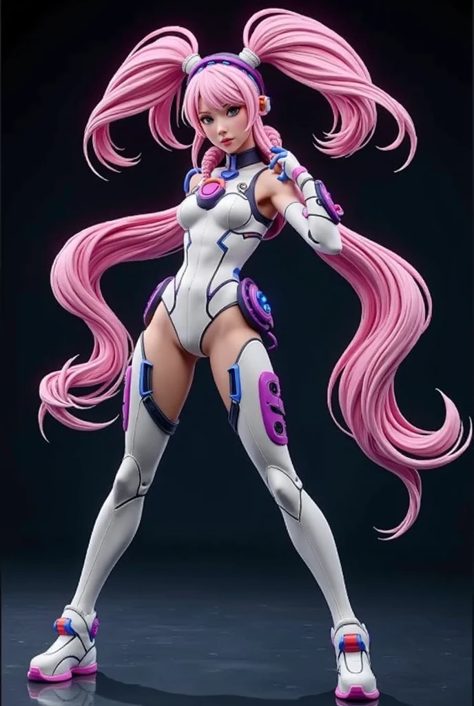 Pink long hair, (best quality: 1.6), (masterpiece: 1.2), (intrincado detalle: 1.1), high resolution, Beautifully, Science Fiction, space, (detallado dentro de la nave espacial: 1.4), (Bajolux: 1.5), Beautiful and lovely 20-year-old Korean girl, (White skinny latex set: 1.4), Tresado_edge, Sleepy_method, all_Four-player, Small head, (Large Breasts: 1.2), long hair, Pink hair