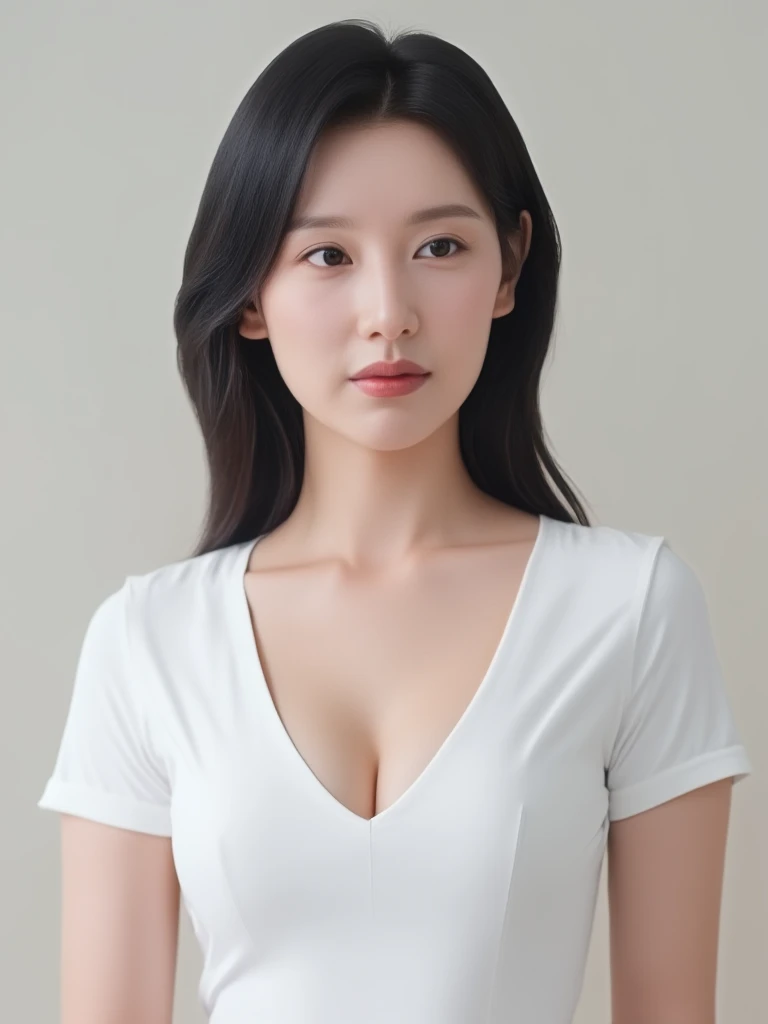 kim ji won , 19 years old
 naked,nude,white tshirt, large ass, (8k, RAW photo, photorealistic:1.1), detailed face, full body, big ass, focus boobs