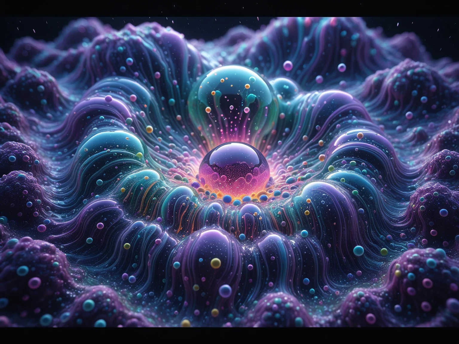 A close up of beautiful bubbles floating on top of each other, Glowing Nightmare, Glowing Runes_green Glowing Runes_pink,LSD, DMT imagery. octane render, psychedelic droplets of water, abstract liquid, and intricate rainbow art. octane render, black 3d fluid simulation,  ethereal bubbles, swirling liquids, and highly detailed, octane render, reflective rainbow bubbles, twisted colors inside of glass spheres, Psilocybin Dream inside an amazing image of light emerging from colors in a shimmering glass morphing out of colors, bright neon and fluorescent colors,very bright, vibrant colors, perfectly formed and symmetrical reflective bubbles and spheres, attention to detail with these beautiful bubbles and spheres, Extreme Hallucinations in a gorgeous piece of  psychedelic digital artwork, Stunning, pixel art, tripped out colors, 4d mandelbulb psychedelics, glass like psychedelic landscape, intricate rainbow environment, psychedelic underwater brightness and glow with neon colors, glowing colors twist inside of translucent glass spheres and bubbles with light and color reflecting off of both in bright fluorescent colors, psychedelic trip, fluorescent and neon aesthetic, psychedelic vibrant colors, bright psychedelic paint splattered backgrounds,swirling spirals and vortex, bright vibrant colors popping out from 3d glass spheres, Rotational Symmetry, Pixel Assets, Portrait photography, Surrealism, Photorealistic, Hyperdetailed, Glass Morphism, Digital Art, Sparkle, Optical Illusion, Glowing Light, Reflective Light, Overexposure, Backlighting, Depth Of Field, Spheres and bubbles show perfect Symmetry, Awe inspiring, Breathtaking, Indescribably Beautiful, Heaven sent images, Best Quality, Award Winning, MasterpieceA close up of beautiful bubbles floating on top of each other, LSD, DMT imagery. octane render, psychedelic droplets of water, abstract liquid, and intricate rainbow art. octane render, black 3d fluid simulation,  ethereal bubbl