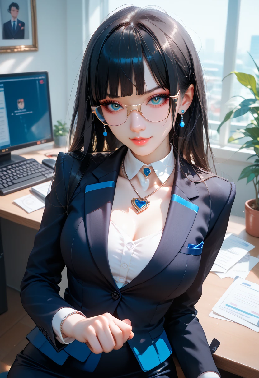 Beautiful Mature Woman、Long、eye glass、a necklace、Wearing a suit、skirt by the、business sui、Good style、s Office、Buttock emphasis ,stocking,slim,squeezing tits