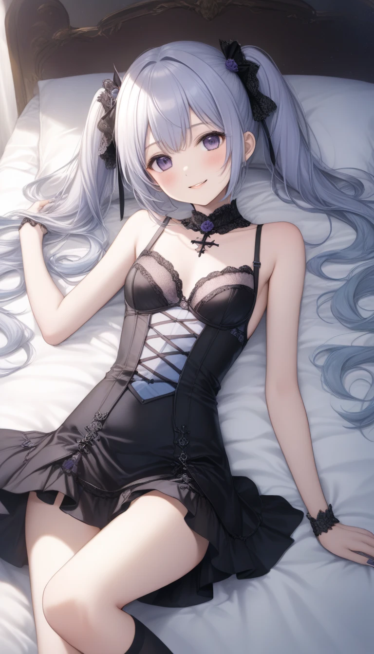 NSFW,masterpiece,Highest quality,High resolution,Very detailed,white\(no game No life\),Small breasts,(Gothic Lolita),Prostitute,Embarrassed,blush,Luxurious mansion,Bedroom,noble