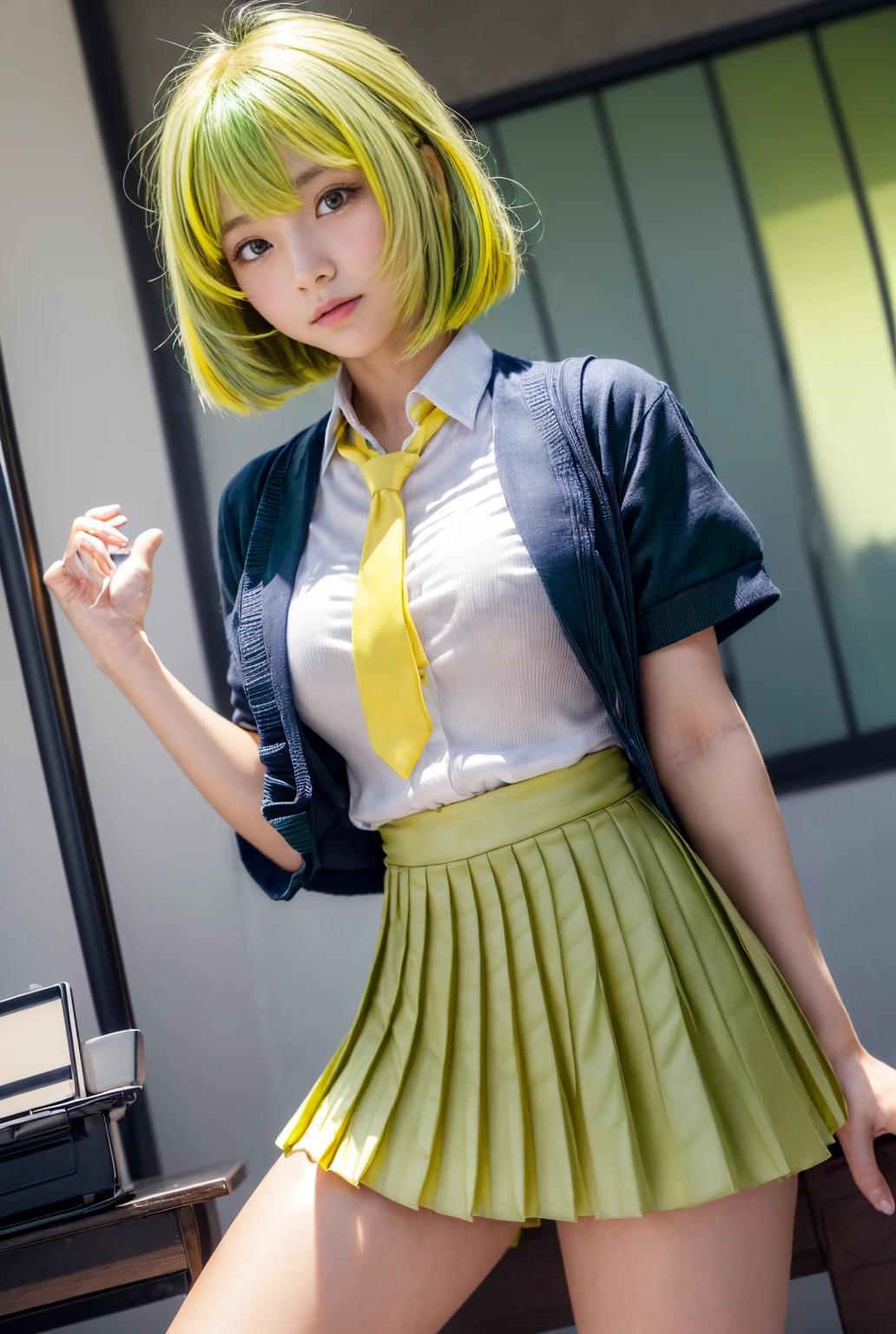 Green Hair R-18 blazer classroom teacher
