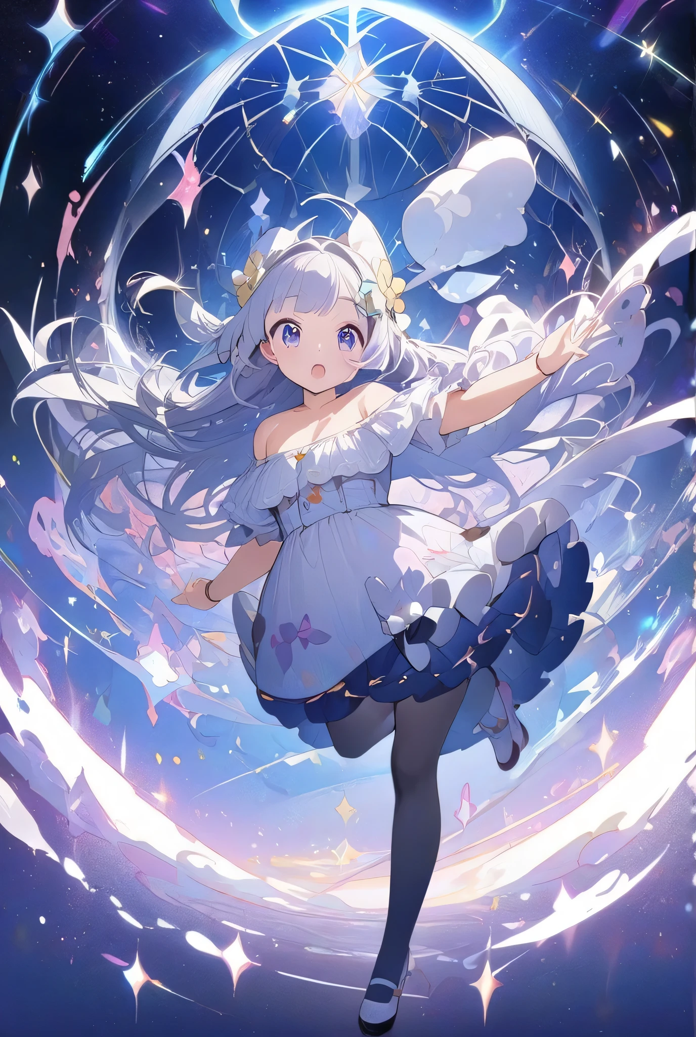 Seven-doppelganger shot,Anime style 4K,High quality anime art style,Standing painting,Splash ink background,Blue Themes、Pure white background,Buildings,Face close-up,Buildings,Moon and sun、Shining Star々,milky way,Bright Sky,Looking at me,Facing forward,Clear eyes and nose,cute,beautiful,Thin legs,sitting by the water, black hair, Blue eyes, girl, bob, front, cute,Blue Background,Long Hair,Whale flying in the blue sky,Buildings,whale,Black Hair,Night,暗い夜
