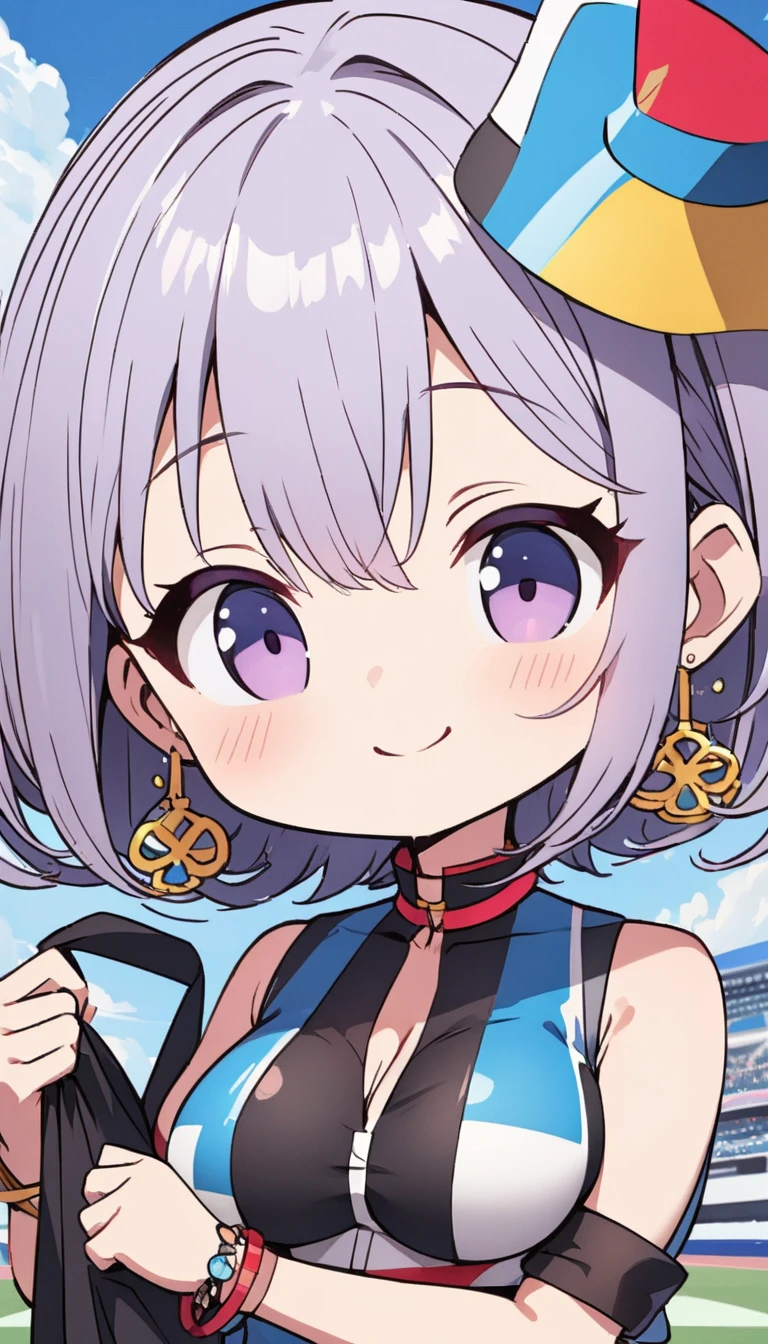 ((masterpiece,best quality)), 1girl, qingque, bare shoulders, mahjong, grin, one eye closed, foreshortening,