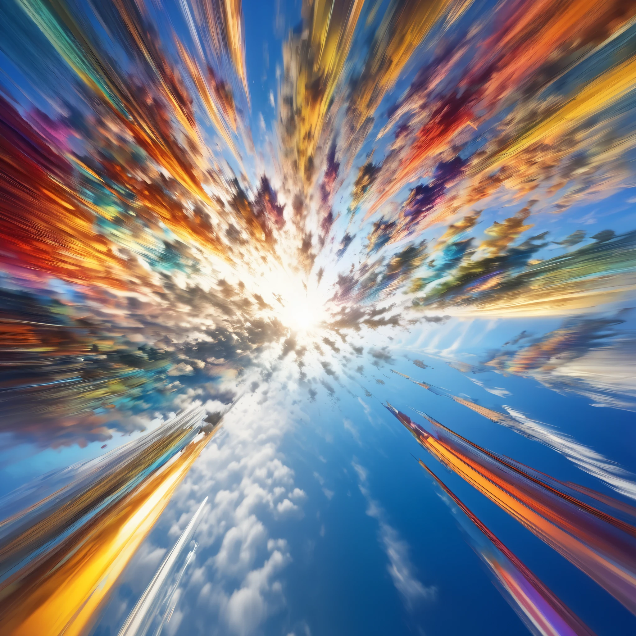  first-person view,  Taken from a Gopro , Vertical Plunge , Dive,  Rapidly Approaching Ocean ,  Colourful Images of Falling Through the Sky,  conceptual fractal art taken from Gopro ,  Dynamic Shock , Beautiful lines,  Extremely High Quality ,  Premium Colors 