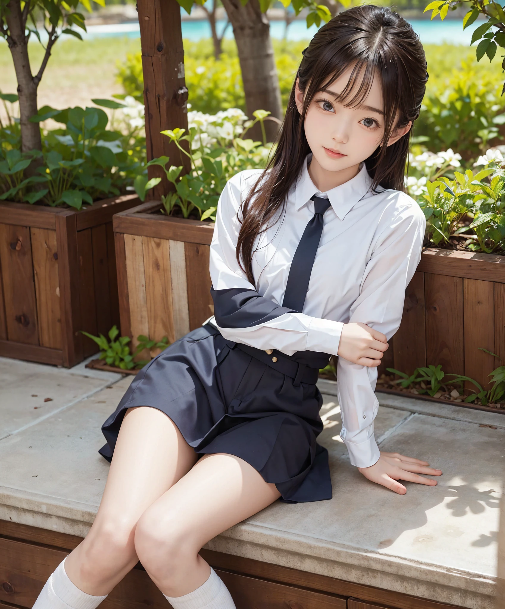  s,Group,uniform,Thin arms, girl,cute, Masterpiece, Details, holding white socks 