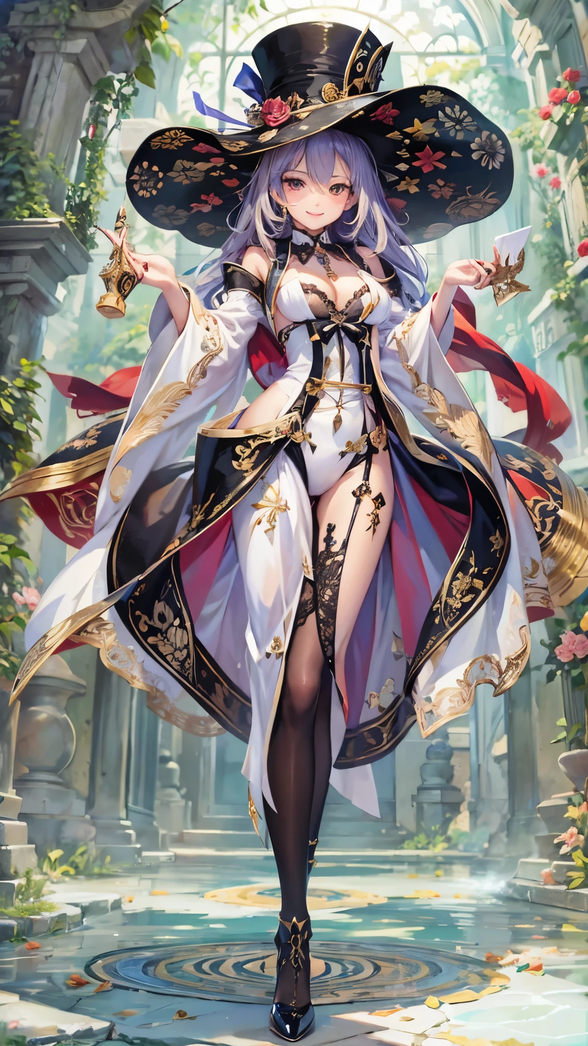 (Masterpiece, Top Quality, Official Art, Beautiful and Aesthetic: 1.2, Detailed Details, High Resolution: 1.1), (1 person: 1.3, Dynamic Pose), (Beautiful woman like a goddess),(Fractal art, mechanical pattern, to detail: 1.1), (Colorful, shades of flowers, texture: 1.1, wind and flying petals: 1.3), ( elegant clothes made of traditional fabrics of medieval Europe: 1.2), (skin glossiness), (variegated colors: 1.4), water effect,