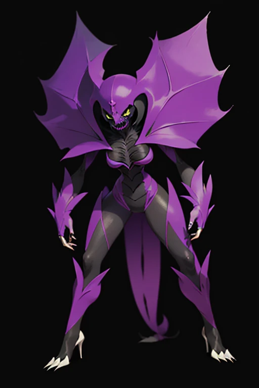 a close up of a cartoon character with a purple outfit, glamorous angewoman digimon, weirdcore voidpunk fursona, official character art, full body concept, villain pose, demon noble character design, female fursona, humanoid form, full body adoptable, character adoptable, dark witch character, long haired humanoid fursona, full body character concept