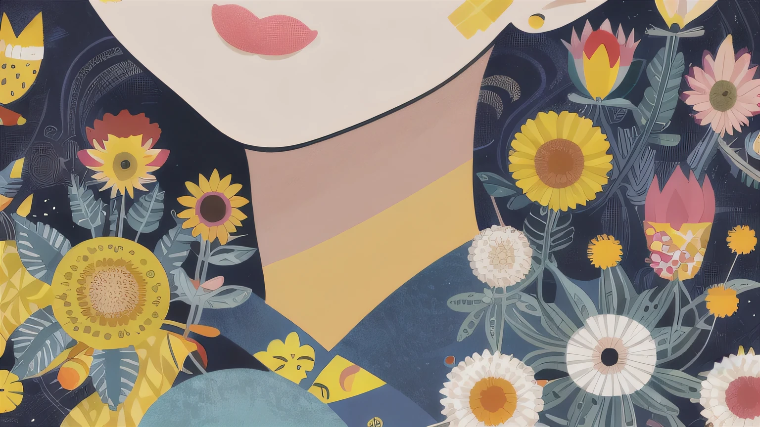masterpiece, best quality, paint,illustration, style2,solo,simple background, a cartoon illustration of yellow over art by mrs butterfly, in the style of grunge beauty, sandara tang, mixed patterns, text and emoji installations, close up, charming character illustrations, folkloric , minimalist