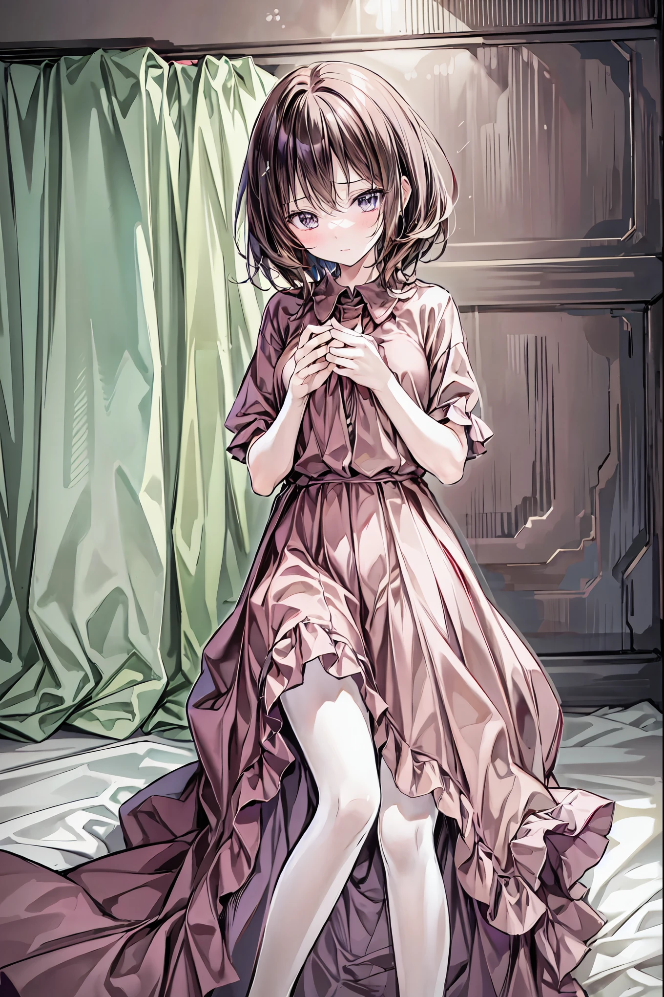 Couple in their 20s、male1名, woman1名、maleとwomanの両方のための軽い服装、Kiss、Shiny atmosphere、Saliva outflow、woman(Medium length brown hair )close ~ eye、Sweet Sigh、male( black short hair、右手をwomanの頬に当てる)tightly close your eye、 With background(room、sofa)、Late Night、dark、 anatomically accurate hands and feet 、 Girls Are Slightly Skinny 、 underwear visible