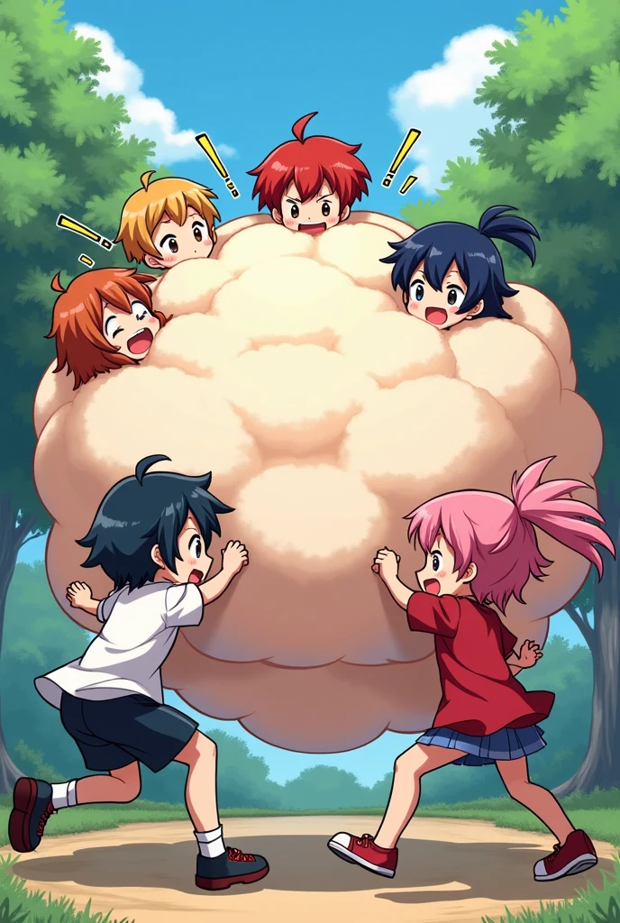 3boys, full body, male focus, muscular male, best quality, amazing quality, best aesthetic, absurdres, in a sitting on a chair, gay couple, official style, year 2023, game cg, looking at viewer, happy, looking at viewer, together on picture, yaoi, gay couple, emphasizing the extraordinary size of pregnant belly, pregnant belly, wet with milk dripping, (bakugou katsuki), Eijiro Kirishima red riot, Flame Hero: Endeavor, boku no hero academia, chained up on the wall, arms chained up on the wall, nipples, arms back of head, wearing black short underwear, grin, tough out.