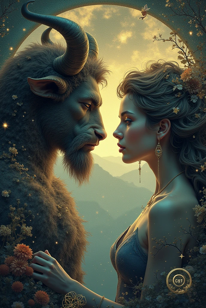 A mystical human-minotaur hibr+d comic character  kissing  a beautiful girl moon shaped object in the sky and dreaming of electric sheep, blurry and dreamy illustration, calm night. Digital illustration, Blurred and dreamlike illustration, Amde Ozenfant, dreamlike illustration, in astral plane)) ), colorful plane surreal ethereal, in cosmic realm, in surreal dreamy landscape, light shadows, waves, multiple layers, Foreground, vista, fractal thunder Dan Mumford, Dan Mumford and Alex Gray style, psychedelic surreal art, surreal psychedelic design, fantasy art style, illusion psychedelic art, infinite psychedelic waves , inspired by Cyril Rolando, real ripple structure, psychedelic art style, psychedelic art, psychedelic illustration -- V6
