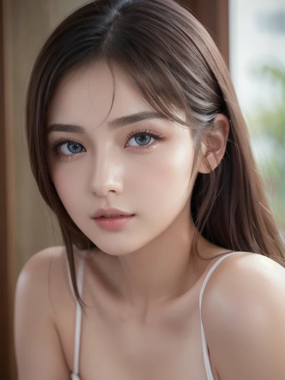 8k Raw Photo:1.5,Highest quality, masterpiece, Ultra high definition,Ultra-high resolution, (Realistic:1.4), RAW Photos, (Real skin texture:1.3), (Film Grain:1.3), (Selfie angle),One girl,Beautiful and detailed eyes and face,Soft and sexy lips, masterpiece, Highest quality,close,Upper Body,