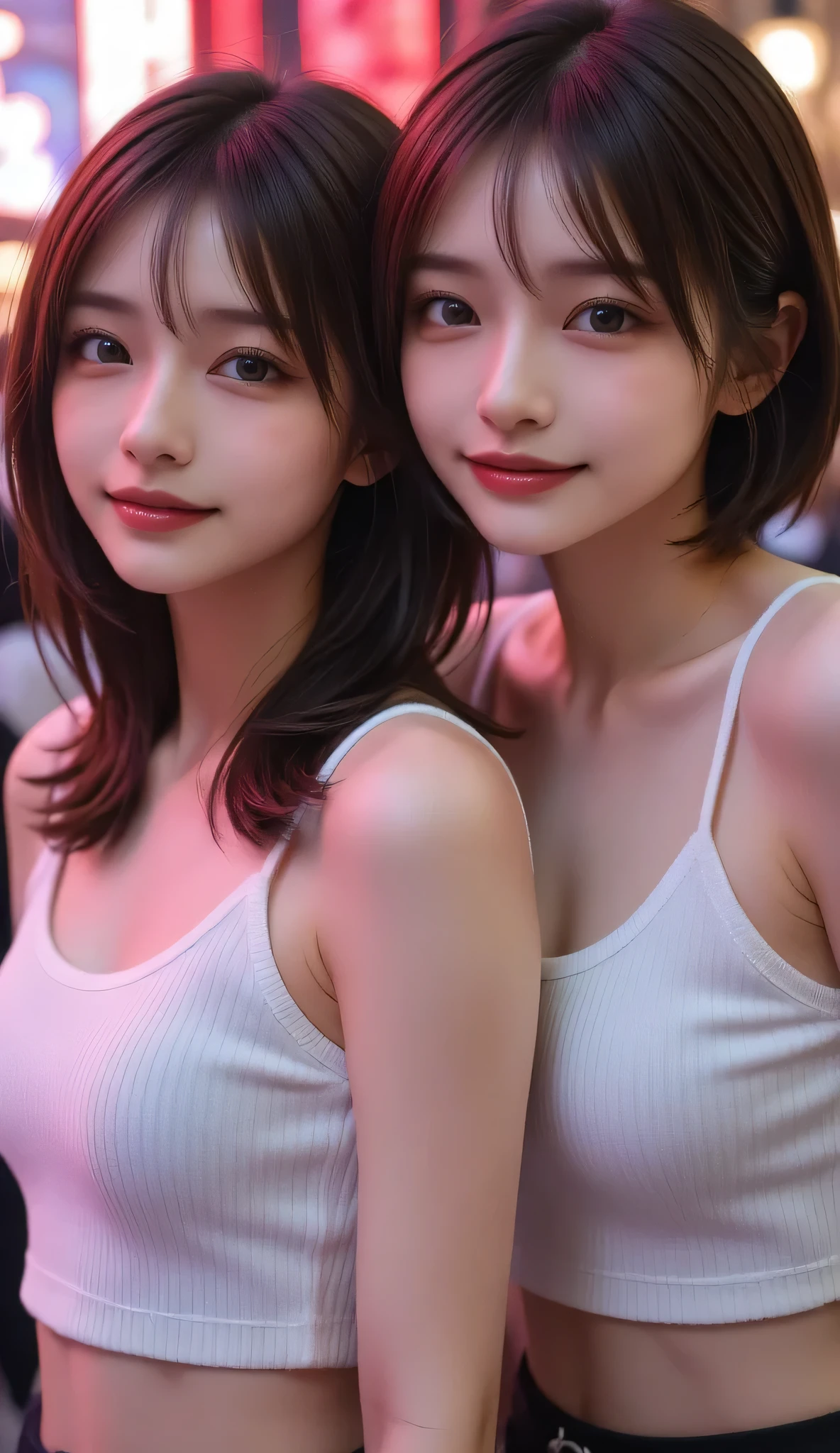 (8K、Raw photography、beste-Qualit、a masterpiece of:1.2)、(realisitic、a photorealistic:1.37)、beste-Qualit、Super-High Resolution、NFSW Backlit、light leaks、Dynamic lighting、Slim and smooth skin、(pureerosface_v1:1)、Kpop Idol、(beautiful-detailed eyes:1)、(Beautiful Detail Face:1)、(Freebuff:1.2)、ulzzang-6500、1girl in、is standing、Upper body body,,,from the front side、front-facing view、Look at viewers、tiny chest、 arms behind back、a street、1girl