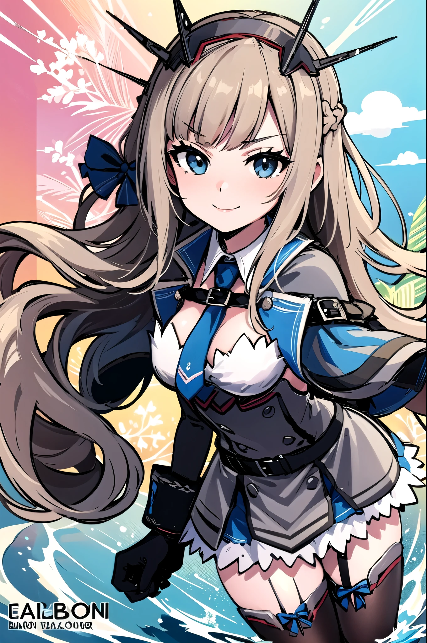 A cartoon picture of a girl with long hair and a sword - SeaArt AI