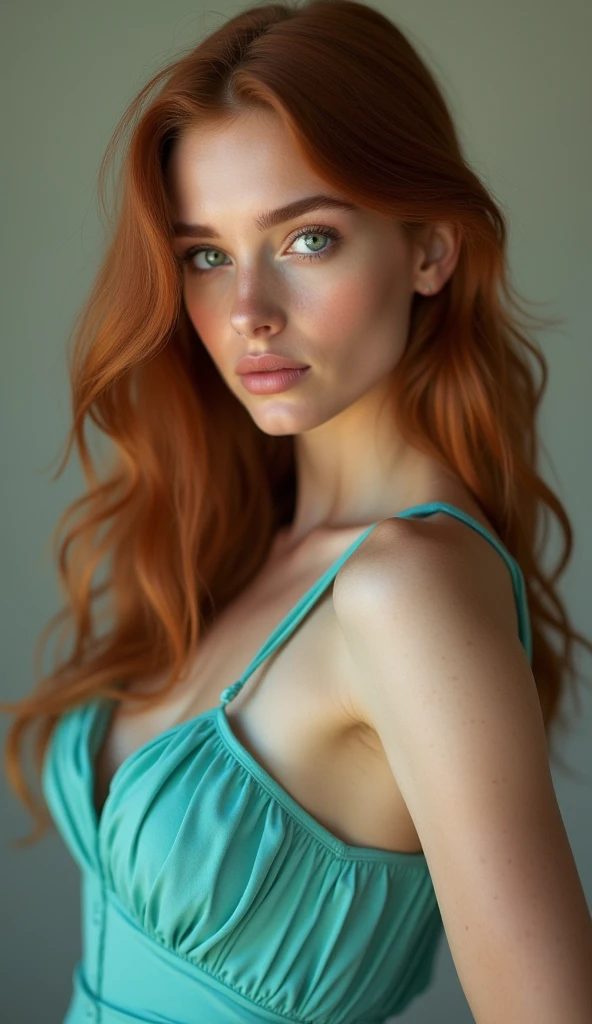 Photorealistic, Realistic, Solo, Photorealistic, Best Quality, Ultra High Resolution, Beautiful, Masterpiece, Best Quality, Extremely Detailed Face, Perfect Lighting, Best Quality, Ultra High Resolution, Photorealistic, Ultra Detailed, Masterpiece, Blue Eye Redhead, Perfect, Biting Lips,Full Body,Highly Sexy Body