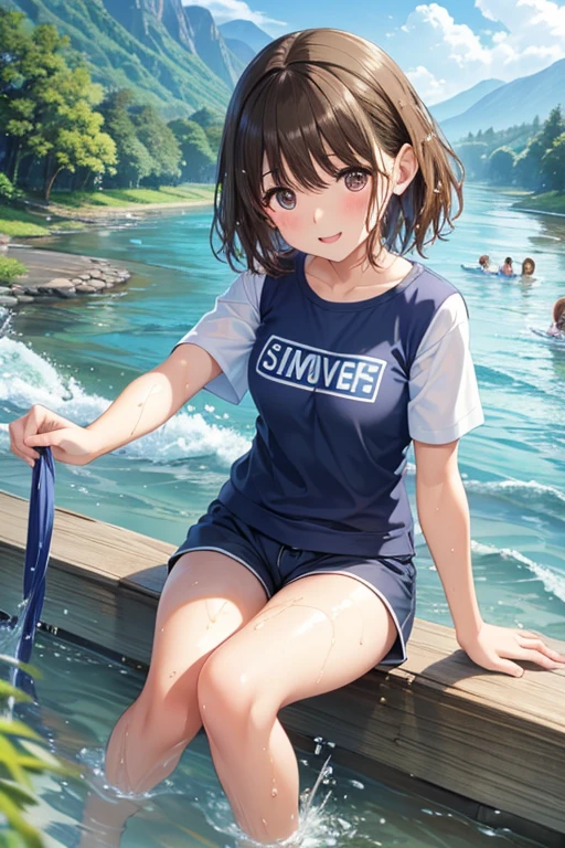 BREAK Perfect Anatomy、(High resolution:1.2)、Incredible illustrations、(Cute illustrations:1.2)、 (nsfw)(hip focus,) (Beautiful background(bushes in the park)) 1girl((brown hair,asymmetric bangs, tanned skin: 1.4,blue eyes,fang)1girl((a girl,slender 1.3meters, 25kg, (( t-shirt, hot pants,thigh-high socks, sandals),clothes lift t-shirt,()))(heavy breathing:1.3 ,vulgarity ,pussy juice:1.2),Kneeling