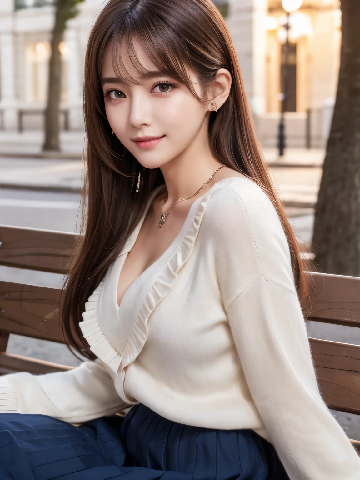 (Highly realistic photos, High resolution, detailed face, fine eyes) thin japanese woman, 30 years old, wife, cute face, various expressions, alone:1, Nice body, big breasts, very thin waist, different hairstyles, white knit, emphasize the chest