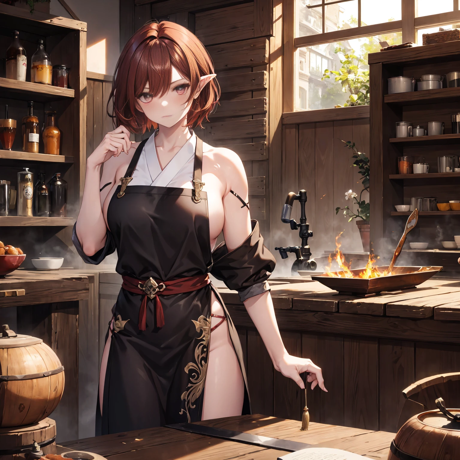 32K，tmasterpiece，Faraway view，（（extremely huge breast）），Collar，three-point style，aprons，Reflective glossy leather，slightly fat big breasts，Enlarged buttocks，（best qualtiy）， detailedbackground，Black girl， terroral， bionicle， succubi，Long horn，coda，the night，bonfires，stars，Ass focus，tmasterpiece，Faraway view，Two pink bumps，slightly fat big breasts，potbelly，Fat super ass，Ultra-transparent fishing nets，florals，Inside T，Unoccluded，super breasts