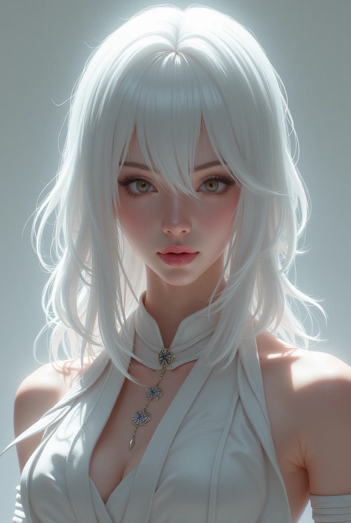 ((Лучшее качество)), ((шедевр)), (подробный), a naked white-haired girl