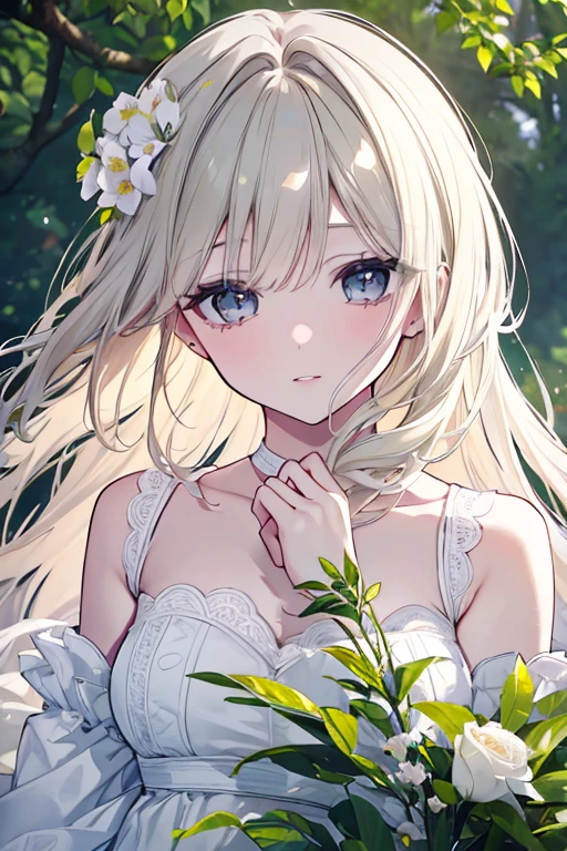 (masterpiece,best quality:1.4),(ultra-detailed,highres:1.2),wallpaper,perfect anatomy,pixiv id,colorful,
outdoor,nature,sunshine,forest,plant,leaf,tree,flower,
1girl,solo,collarbone,happy,naughty face,
(beautiful hair,bangs,hair between eyes),(looking at viewer),(bright pupils,detailed pupils,beautiful pupils,glint),
flower,halo,white shirt,jacket,