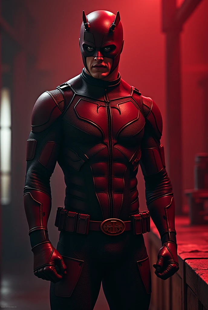 chris evans in a black daredevil like costume