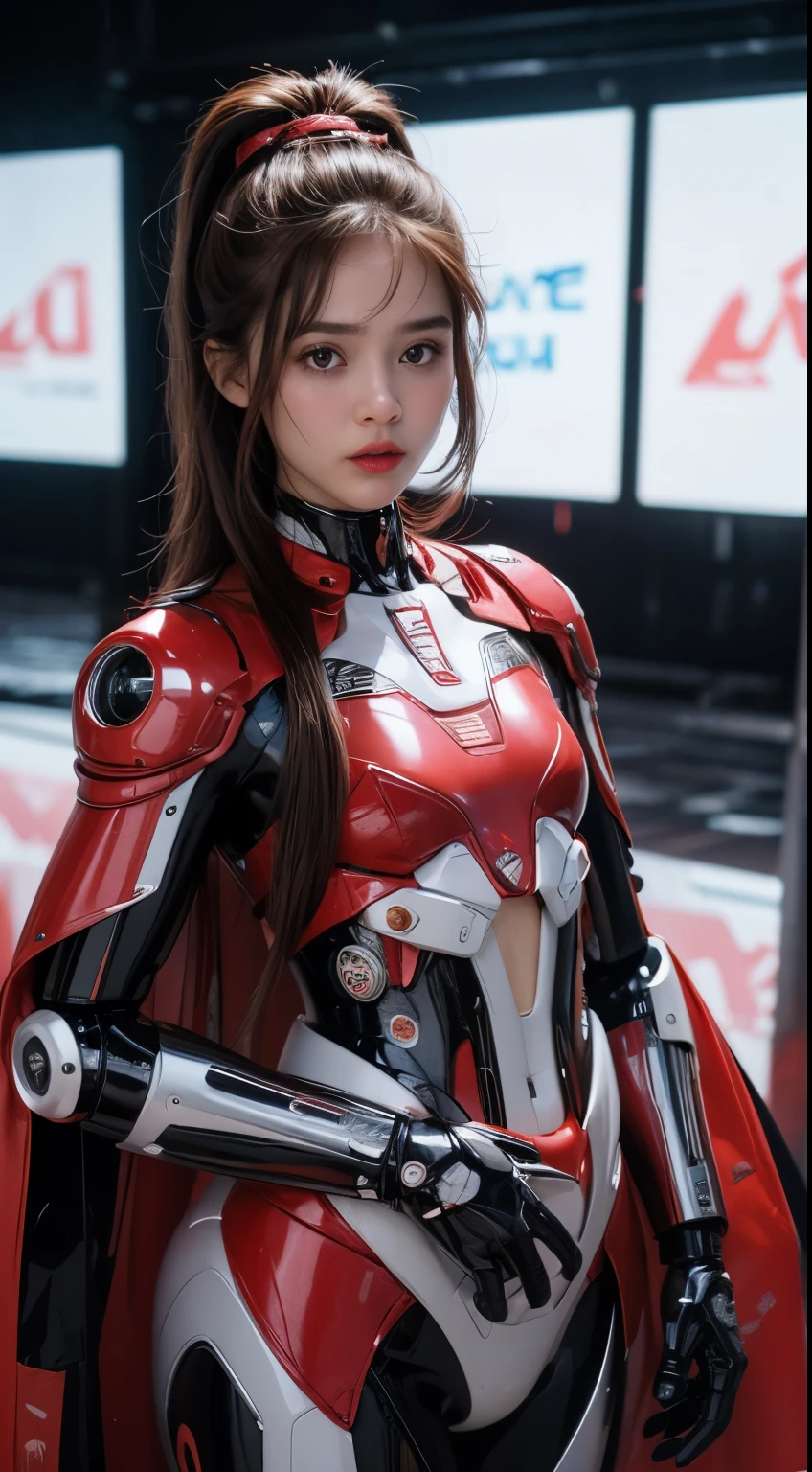 (Wearing Kamen Rider Ark), Very cute and -like face, Power puff girl, Naked, Angry pose, Angry face, (((BROWN HAIR MALAY GIRL))), masutepiece, High quality, UHD 45K, Realistic face, Realistic skin feeling , A Japanese Lady, , , Very cute and babye face, (((FLAT CHEST))), (MATRIX WORLD), ((look In front at the camera and SADNESS)), with Kamen Rider fashion, ((RED BLACK MECHA SUIT)), captured in ultra high resolution with photorealistic and beautiful lighting. (((CUTE GIRL))), ((RED LIPS)), ((NUDE)), ((CHUBBY)), ((MECHANICAL ROBOT GIRL)). Malay girl wearing red black Mechanical costume girl in the edge abandoned swimming pools.