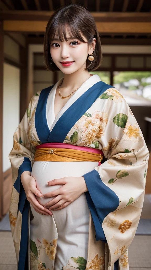 (8k, RAW Photos, Highest quality, masterpiece:1.2), (Long Bob Cut), alone, Looking at the audience, Viewed from the front, ((Sexy pose, 性欲の強いエロチックなhigh school girl:1.2))、Beautiful white skin, knees, Absurd face is small, Part your bangs down the middle, The forehead is visible, Glare, ((Cute angry face with puffed cheeks:1.3, Jealousy)), Ultra-high resolution, cute, Return to Student, (exterior々Colorful and sexy floral yukata:1.5), high school girl, (Baby Face:1.5), Japanese women, Are standing, (Photorealistic:1.37), Photon Mapping, Realistic, cute顔が小さい, Brown eyes, prospect, Written boundary depth, Blurred Background, (I can see the bangs), Silky smooth hair, Beautiful thin thighs, Small beautiful butt, Light clothing, thigh, Nogizaka idol, Idol, (Detailed hands:1.2, Accurate hands, Beautiful little hands of a girl:1.3), (Small beautiful breasts:1.5, Cleavage), Super quality, Low people, (Clear white skin, Skin with visible pores:1.2), (Focus on the face), Check and correct the garment construction, (Perfect Anatomy:1.3), (Detailed eyes and face:1.2, Professional photography techniques)