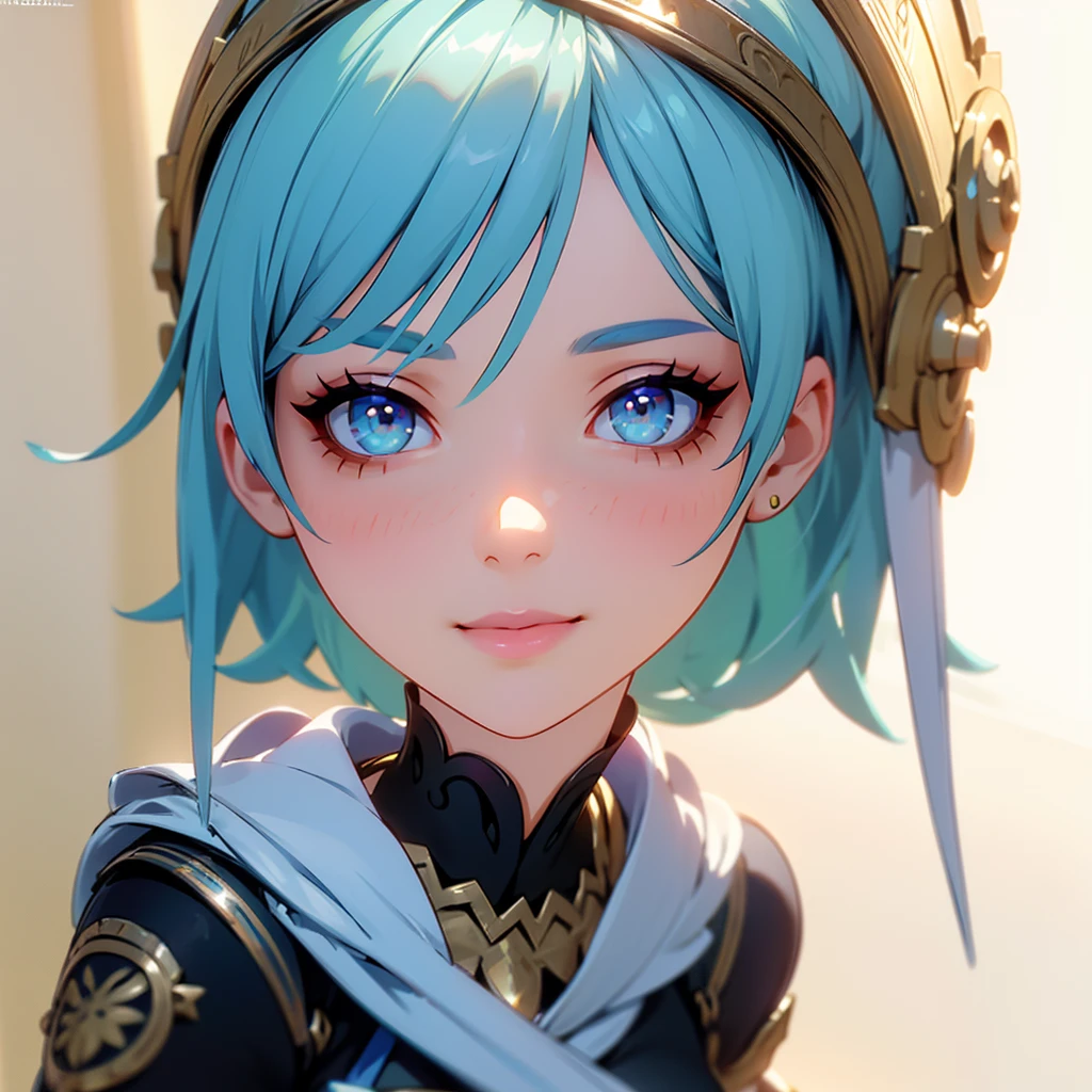 1girl, green short hair, bright yellow eyes, beautiful detailed eyes, beautiful detailed lips, extremely detailed face, cute smile, (blue skin), greek clothing, white background, ((character sheet)), (best quality,4k,8k,highres,masterpiece:1.2),ultra-detailed,(realistic,photorealistic,photo-realistic:1.37),concept art,digital painting,vibrant colors,natural lighting, full body