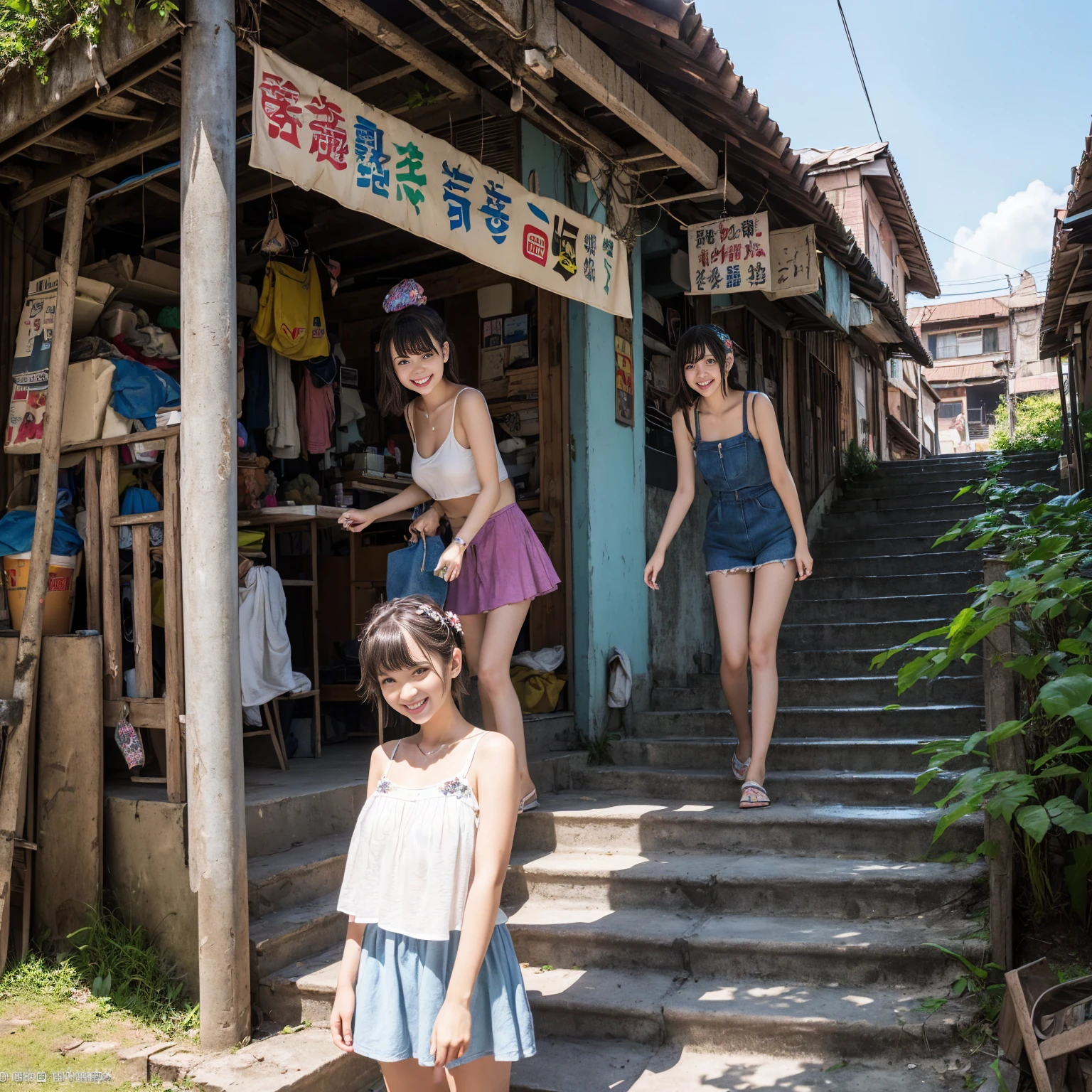(2Split Photo:1.3)、Magazine Cover:1.3、(Beautiful 9 year old Japanese female town Street in Summer,All are under 90cm tall:2.0), Cute Face, (Deeply chiseled face:0.7), (freckles:0.6), Soft Light,Healthy white skin, shy, Bob, (Serious face), (Sparkling eyes), Summer Street Corner, thin,Small nippley lower body is wet、Semen leaks from the vagina、Semen dripping from the mouth,Completely naked:1.8、Show off your attitude、{(2Split Photo:1.3)、(Standing posture、Bend both knees outwards:1.5、Bow-legged:1.3)、(Standing posture、Bend both knees outwards:1.5、Bow-legged:1.3)}、Accurate limbs、Accurate Fingers、Accurate Fingersの本数、White sneakers:1.3、around the girl6People Girls、Cute smile、Laughing with your mouth open
