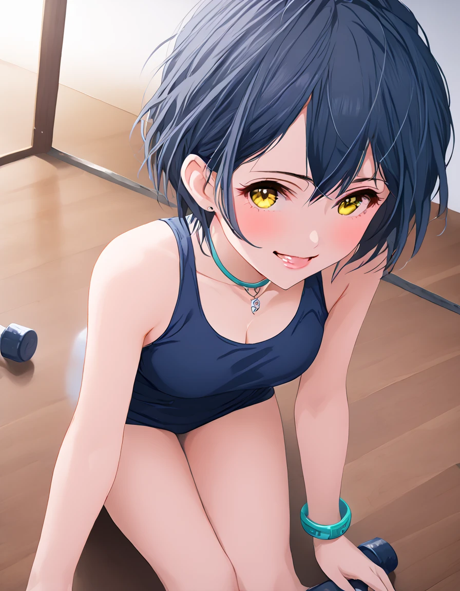 Browsing Caution,(High resolution:1.2), Absurd, (Highest quality:1.2), Highest quality, break 
(Detailed face,1.2), Perfect Face, (Fine grain:1.2), Glowing Eyes, break 
best shadow, Dynamic Lighting, Smooth Skin, Shiny skin, break 
1girl, alone, thin, break 
hayami kanade, Cinderella Girls, break 
half undress, View your viewers, Part your lips, break 
short hair, Blue Hair, Parted bangs, Yellow Eyes, break 
earrings, necklace, bracelet, break 
large breasts, Round Breasts, clavicle, Cleavage, break 
, (school gym suit), break 
hand in own hair, break 
in room, break((Several boys, facial, Cum in mouth, Cum on body, Multiple penises, gang rape))),Ecstasy Trogao, Saliva trace, Red nose,((Shy smile:1.3)), (peace sign:1.5),indoor,sports gym,(Close one eye:1.3),(Ahegao:1.3),(View the viewer),(Cum on face:1.9)),((Cum on body:1.9)),(Cum in pussy:1.9),(Female masturbation:1.9))),(Ruin yourself),