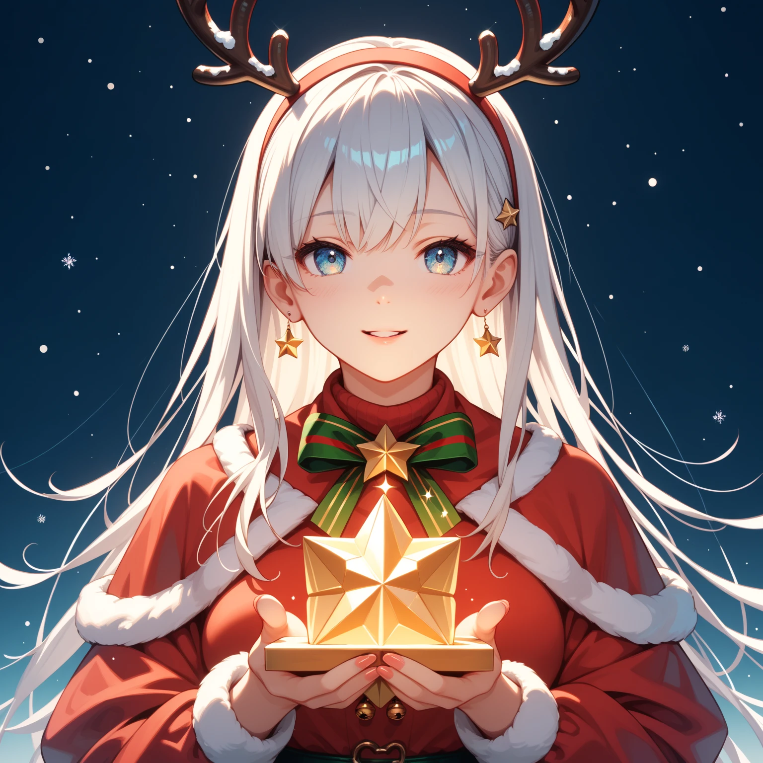 Christmas themed wallpapers, ((ultra quality)), anime enhancement, ((8k resolution, masterpiece, best quality)), ultra detailed, ultra sharp, perfect colors, perfectly shaded, perfect lighting, very detailed face, perfect anatomy