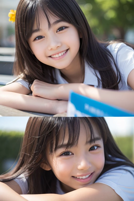 hight resolution、high-level image quality、in 8K、Real live-action、Raw photography、top-quality、masterpiece、超A high resolution、Raw photo、ren、Beautiful fece、masutepiece、((Obscene content))、For adults、charm of 、absurderes、((((Japan elementary school students))))、Japan Girl、((8years old))、((with round face))、((Tanuki face))、((Cute little face))、(((((Shy laughter)))))、de pele branca、((chubby figure))、Juvenile physique、Smaller chest、kne、 thighs thighs thighs thighs、独奏、fullllbody、Very nice、(((Ruffled White Tank Top:1.0) ))、 lifting skirts、((Pubic area))、(Mansuji)、White panty、Are sleeping、(Photorealsitic:1.37)、Photon mapping、Realistic、Radio City、Physically Based Rendering、depth of field rally background、a picture、(((a junior idol in Japan)))、Sparkling eyes、shiny lip、too bright natural light、The Bright Sun、Too bright sunlight、(((((8years old)))))、(((Pubic area)))、(Mansuji)、((((Japan elementary school students))))、