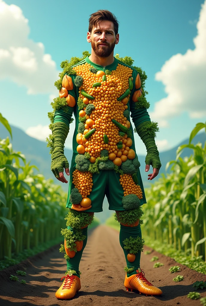 Create a shirt shape from fruit