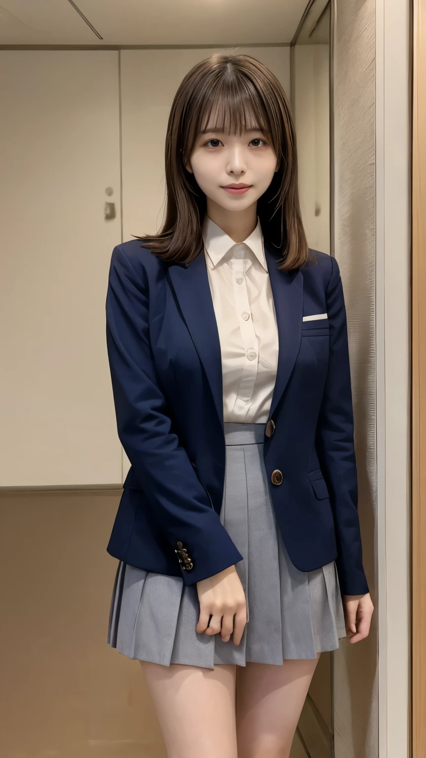 Highest quality, detailed, beautiful, insanely detailed, Absurd,
Japanese women,Black Hair,Age 27,
(thin),Gray business suit, Grey Skirt,White blouse,
(small breasts Highest quality),,(Skirt Lift:1.3),(White panties:1.1), Showing panties,Camel Toe