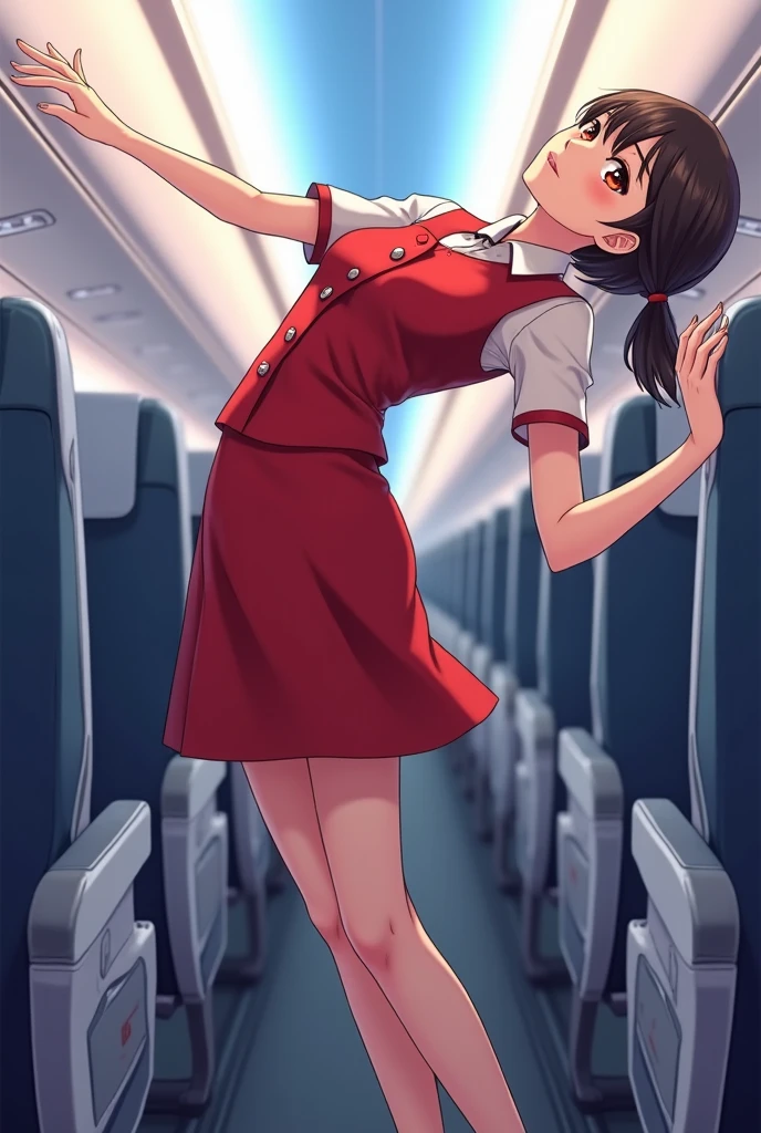 anime　 cabin attendant　Backbend　Backwards 　Backward　Backbend