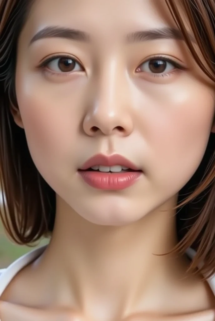 (8k,  RAW photos ,  photorealistic :1.25) ,(  lip gloss,  eyelash , Shiny surface, Glossy Skin,  top quality ,  super high resolution ,  is written by,  Color Difference,  caustics, Broad lighting, Natural Shading, kpop idol)  Sweet smile while staring,