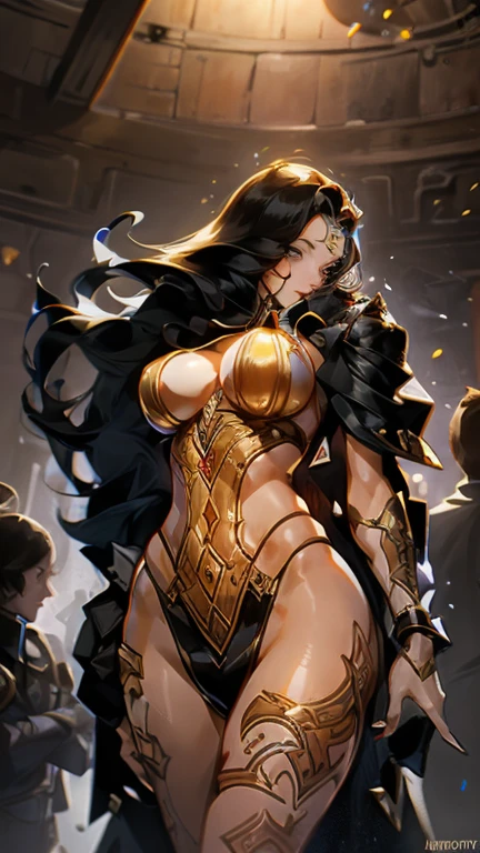 Ultra-high saturation(tmasterpiece), fully body photo,(best qualtiy), (1girll), Wearing shiny gold armor, Sexy lingerie type armor,Expose your chest,Expose the waistline,Exposing thighs,cool-pose, Saint Seiya Armor, messy hair,high detal, Anime style, Cinematic lighting, Sparkle, god light, Ray traching, filmgrain, hyper HD, textureskin, super detailing, Anatomical correct, A high resolution,Ultra-high saturation,hight contrast,High-gloss armor,Smooth skin,An insidious sneer,realisticlying,(tmasterpiece,top Quority,best qualtiy,offcial art,Beauty and aesthetics:1.2),The is very detailed,s fractal art,Extremely colorful,full-body portraits, stunningly beautiful, dynamicposes, delicated face, Vivid eyes,