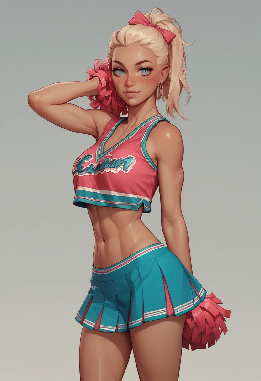 before and after young human man transforming into a female cheerleader catgirl, monster girl,