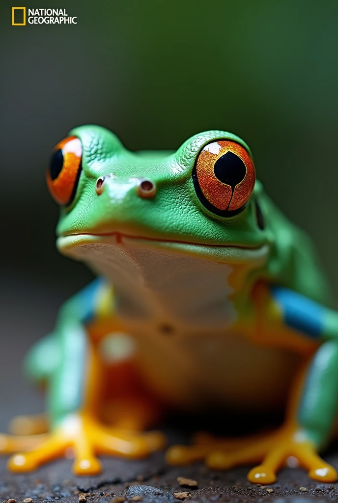 an concept art of alchemic element - European Green Toad (Bufotes viridis): A small toad with a bright green coloration and a rough, warty skin texture. As the magical light cascades over the scene, it accentuates the scene's enchantment, instilling a sense of awe and delight. Every detail sparkles with a touch of the extraordinary, while the background fades into an alluring blur, focusing our gaze solely on the captivating subject., in nature habitat, rim lights, digital art, focus on subject, duch angle, clsoe shot, closeup, masterpiece, ultrasharp, intricated details